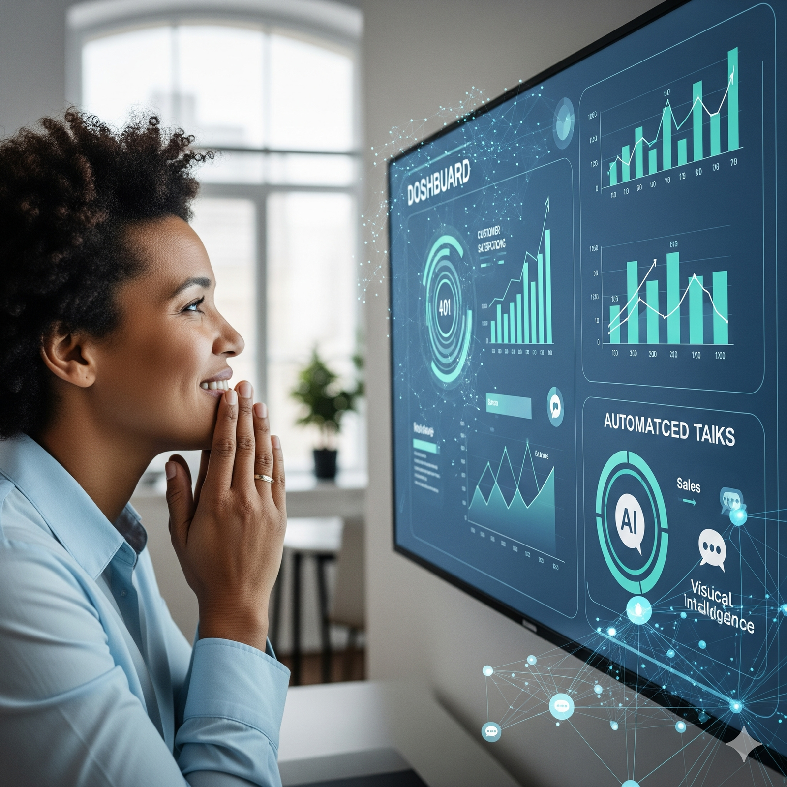 asistentes virtuales ia para pymes mostrando un dashboard